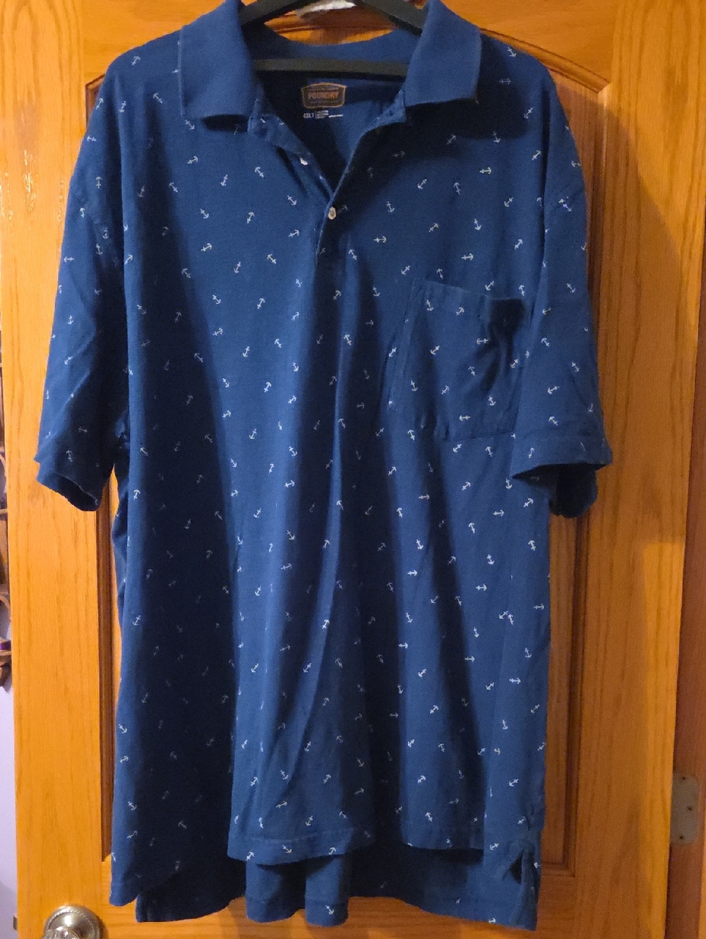 4 XLT The Foundry Supply Co. Navy Blue Anchor-Print Polo